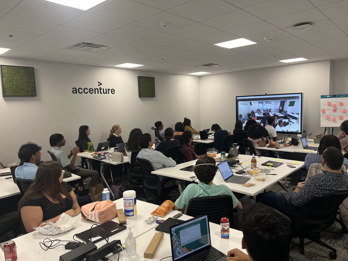 <a href="/dallasworkstx/">Dallas Works</a> interns working at @accenture, thank you for your partnership and molding our youth of the future.