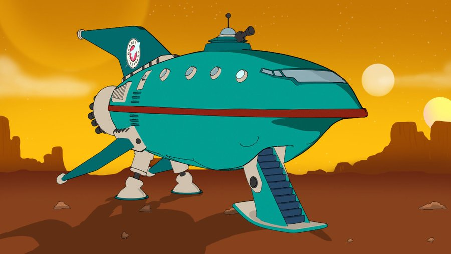 The Planet Express ship makes the sound of a school bus brakes when it lands