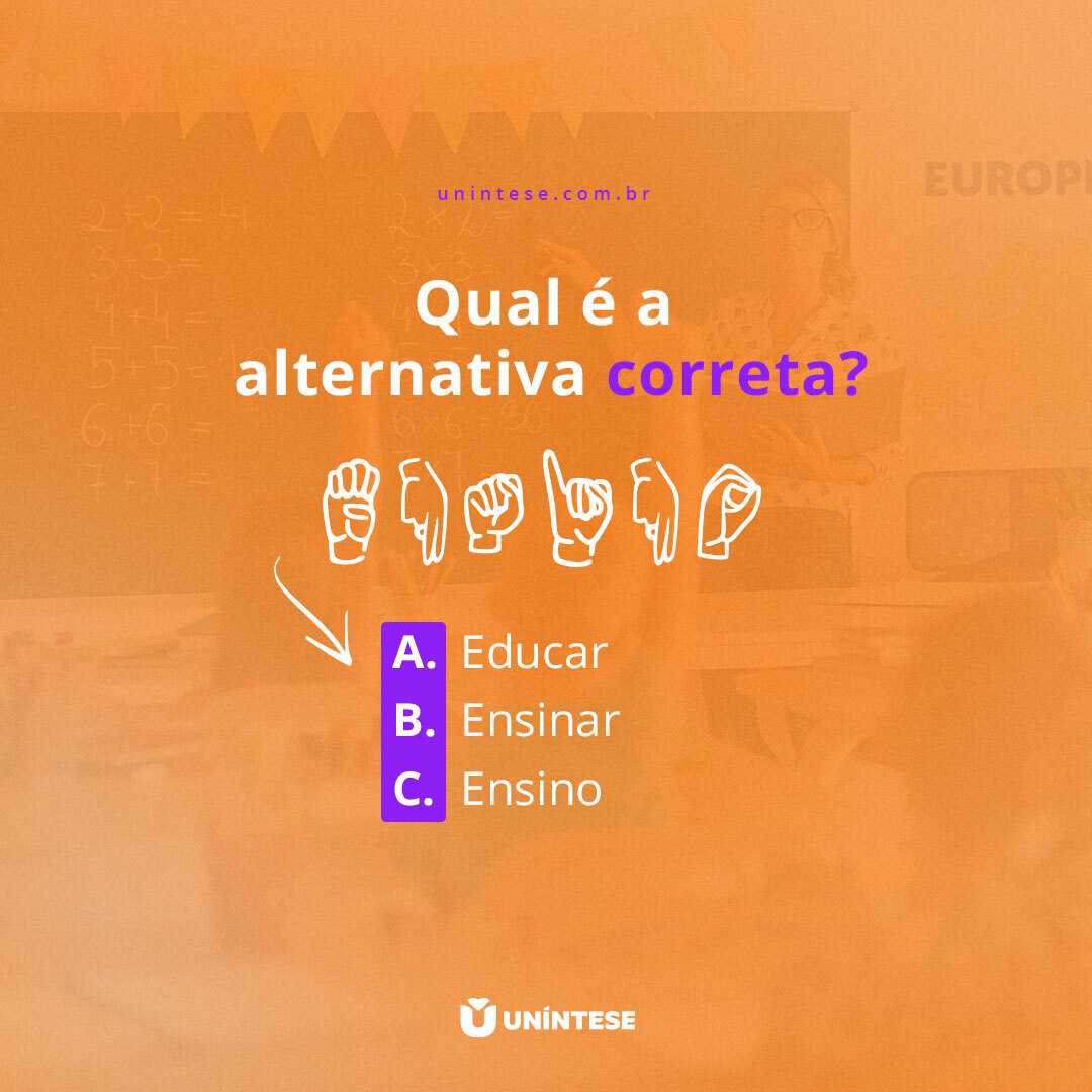 unintese's tweet photo. Você sabe qual é a alternativa correta?🤔

Deixa seu palpite aqui nos comentários!🧡

#libras #linguadesinais #professor #linguabrasileiradesinais #cursodelibras #librasparatodos #fluenteemlibras #sejafluentelibras #librasporamor https://t.co/qcsL0CN0W2