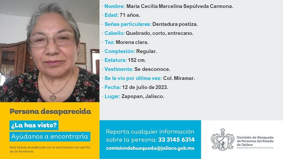 ZonaDocs's tweet photo. #Desaparecida #Jalisco
Si tienes información llama al 3331456314 o contacta a @BusquedaJal https://t.co/31BPSe0blG