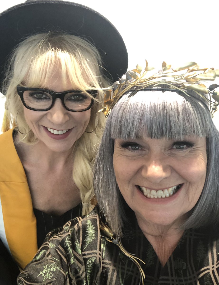 Conferred an Honorary Fellowship on this wonderful human, Morwenna Banks <a href="/FalmouthUni/">Falmouth University</a> today,in her home county. Such a beautiful bright light.