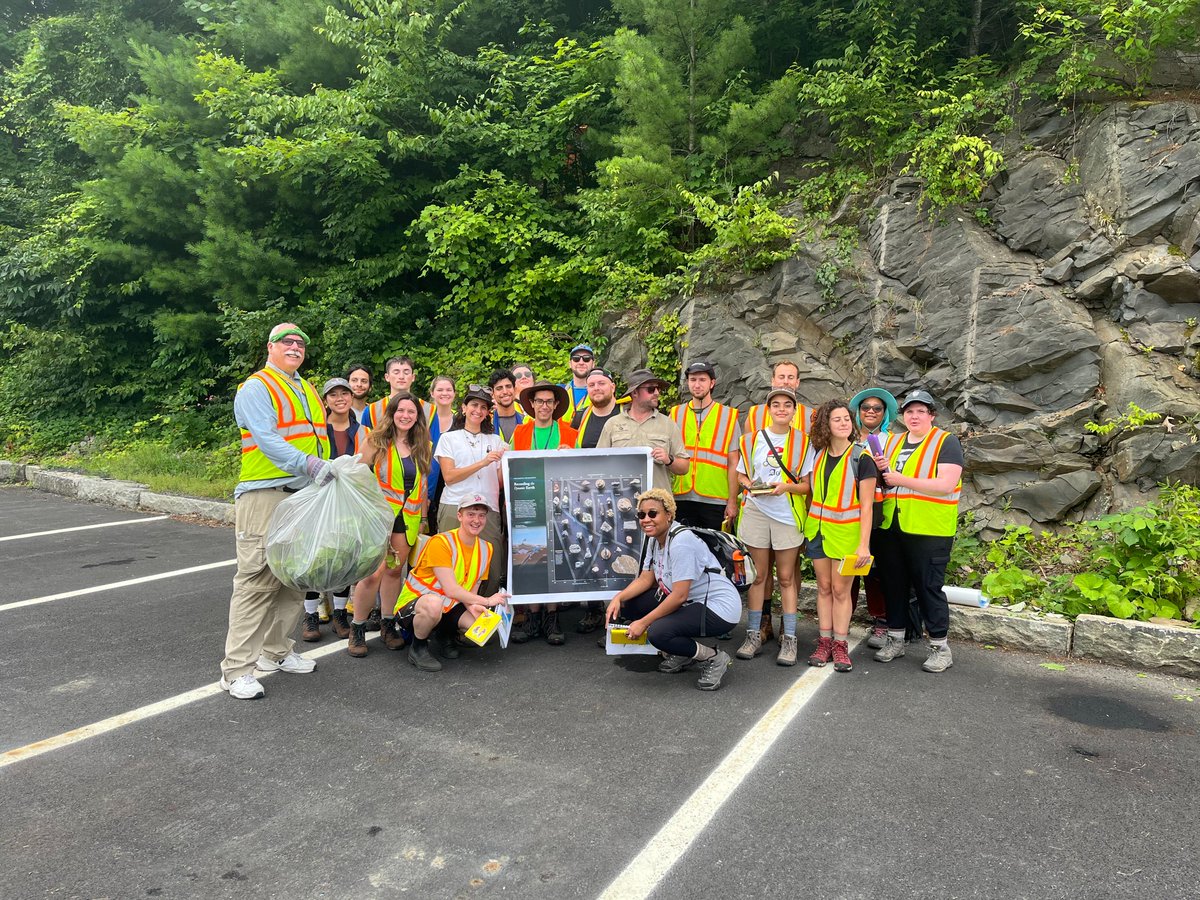 Steven Jaret from the <a href="/AMNH/">American Museum of Natural History</a> brought Masters in Teaching Earth Science students to visit the rocks behind the Mid-Hudson Bridge Operations Building on Tuesday. 

We are pleased to be a part of their tour to different geological formations throughout the Hudson Valley.