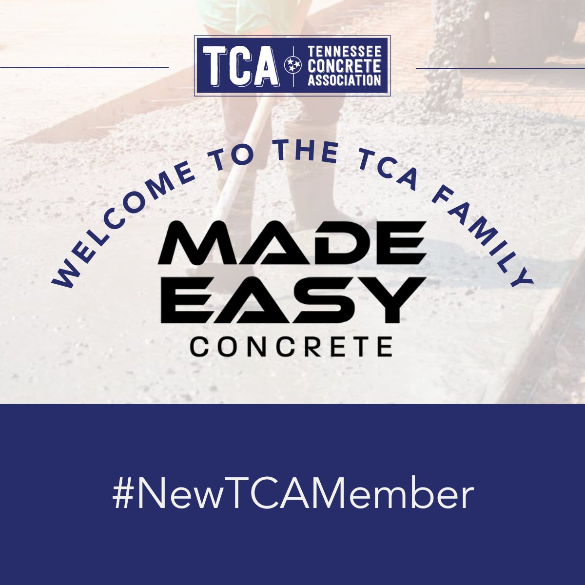 tnconcrete's tweet photo. We are excited to announce that Made Easy Concrete is a new member of the TCA family! Made Easy Concrete supplies concrete for projects ranging from small pools and pathways to large commercial buildings: https://t.co/uNBS4zdiyr https://t.co/W6hS2Bkwtr