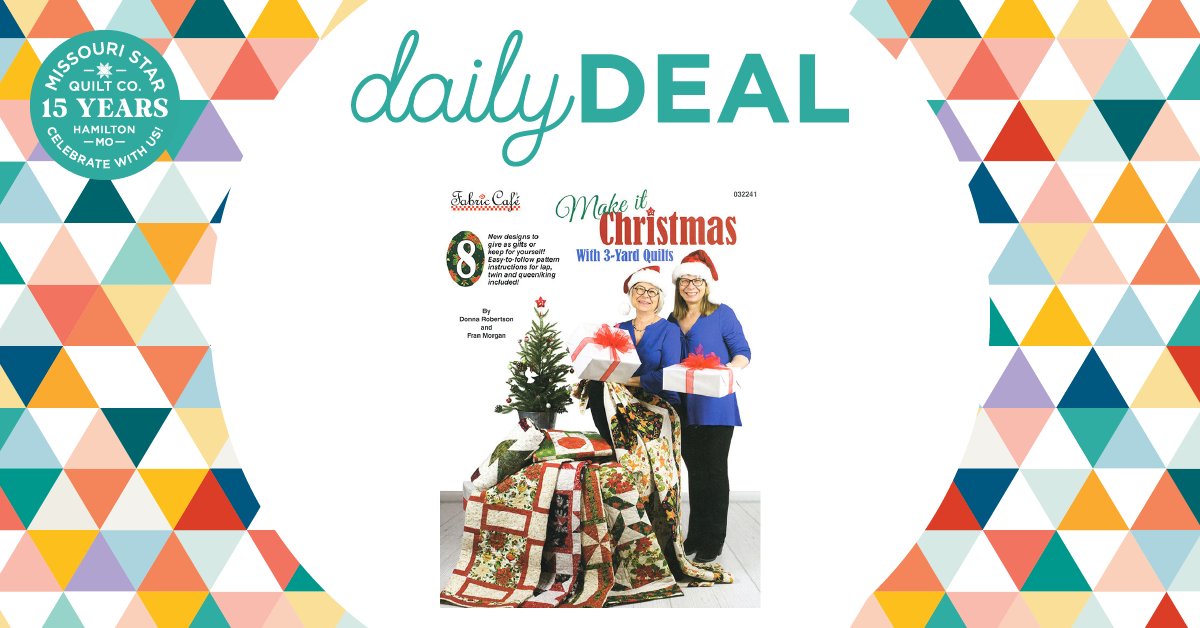 Fans of 3-yard quilts will love today’s Daily Deal! Make it Christmas with 3 Yard Quilts Book has 8 festive and quick-to-sew quilt patterns that assists quilters in achieving beautiful quilts. Shop now: https://t.co/nwINoUShwo (Valid 07/20/23 while supplies last) https://t.co/EFXBHGGMWy