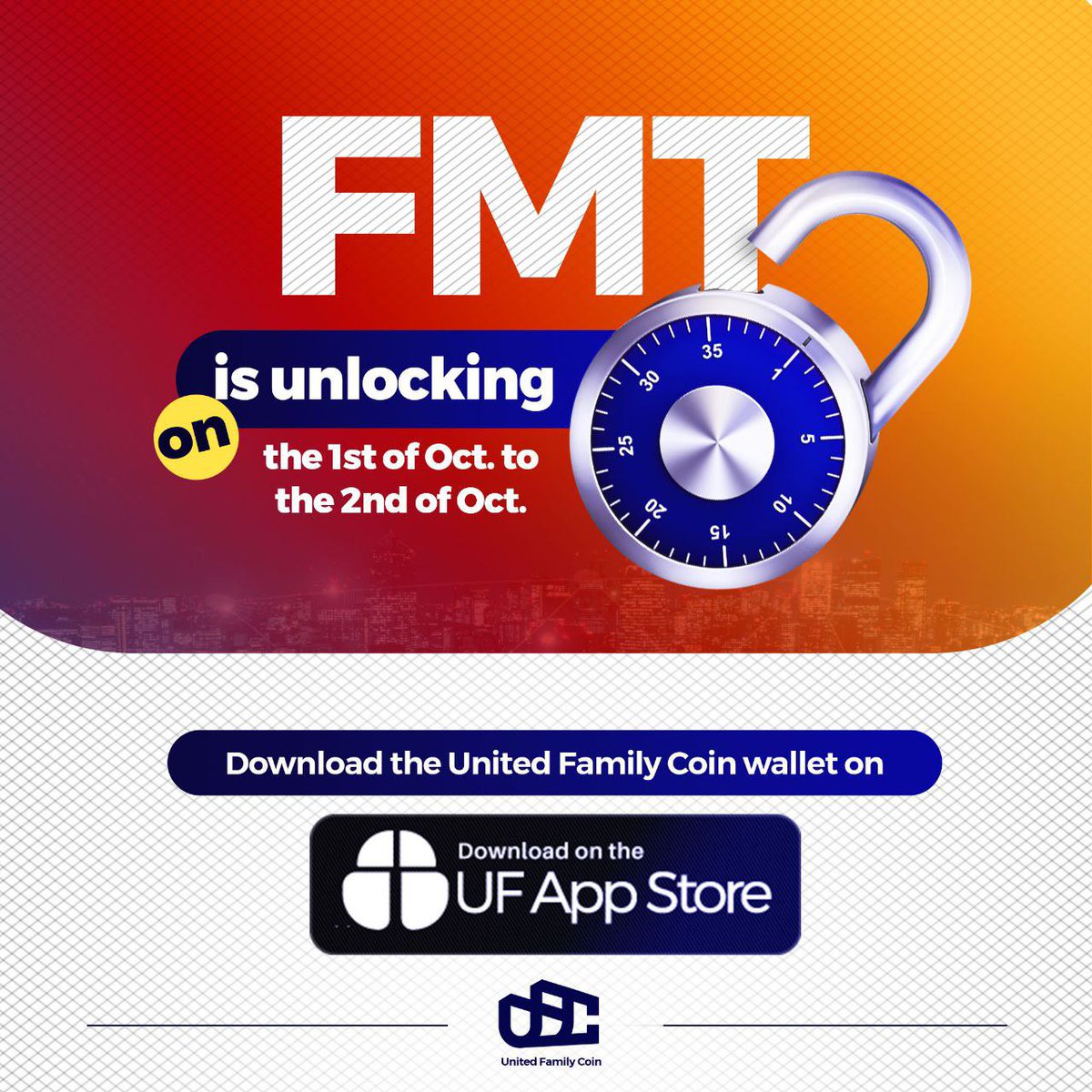 Good News UFcians 

The next Family Token ($FMT) unlocking phase is scheduled for 1st October 2023. This means that you'll be able to unlock your FMT during this period. The exact details of the unlocking process will be communicated closer to the date.
#unlockFMT