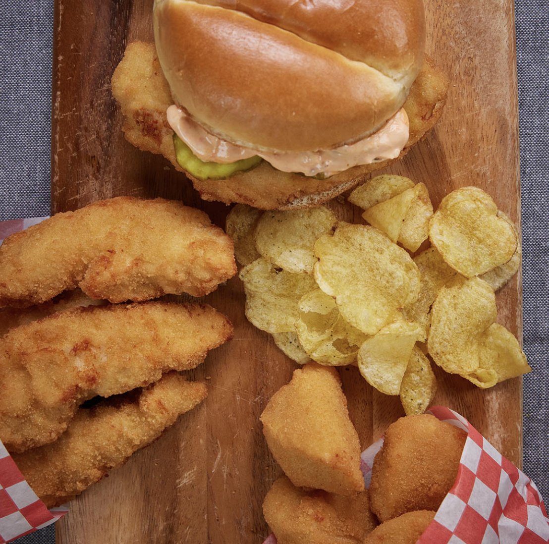 Can't decide between chicken burgers, chicken strips, or breaded bites? Why not have them all with this cluckin' awesome chicken medley!  Embrace the chicken frenzy and let your taste buds go wild! 🐔📷

#DDPoultry #ChickenMania #Chicken