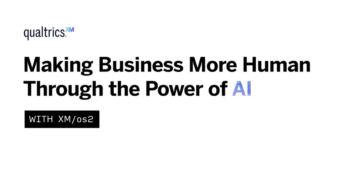 Everyone is thinking about how AI will transform business. Proud that Qualtrics is leading the pack with XM/os2: The next generation of the Qualtrics Platform, fully enabled with AI. bit.ly/3XYgSK1