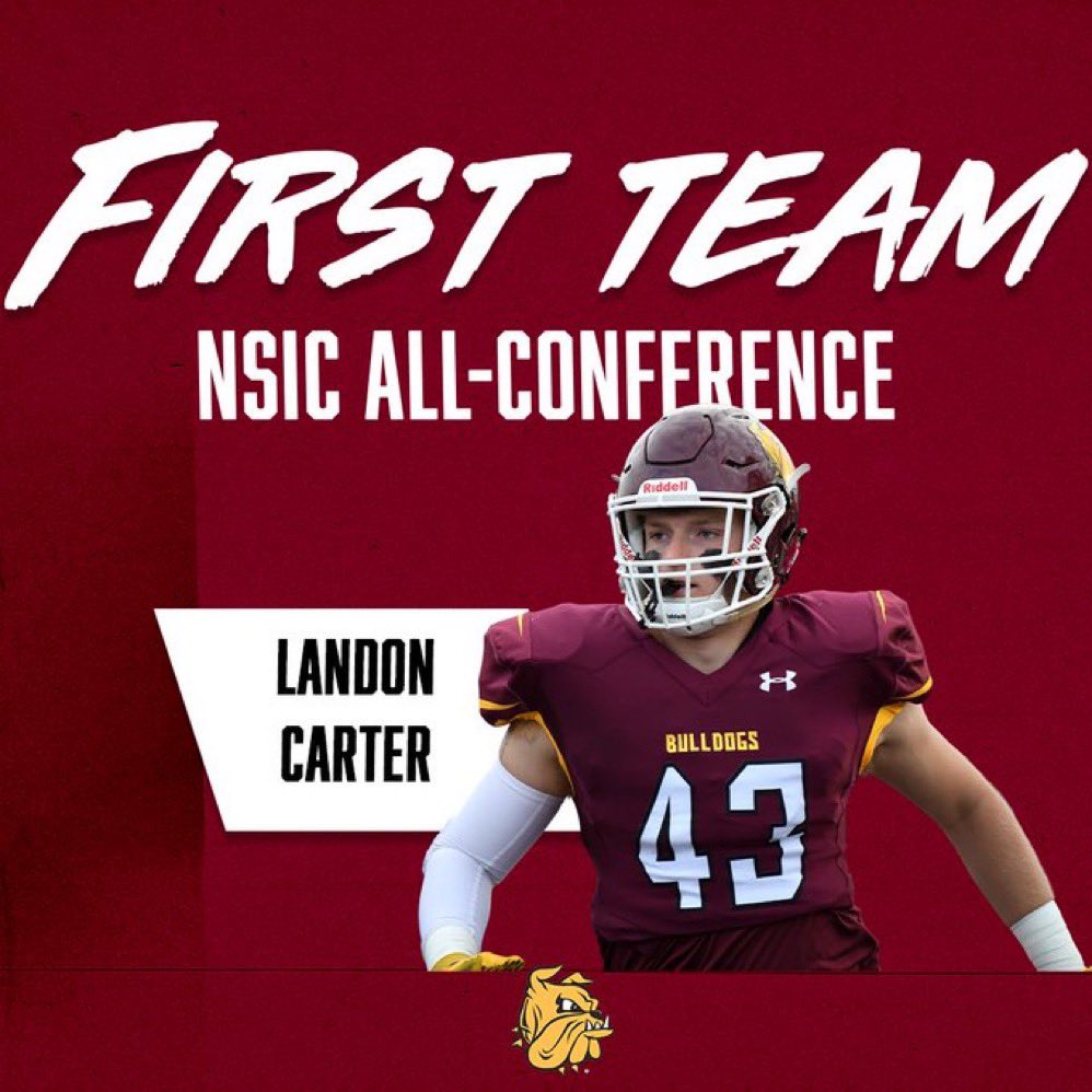 UMD_Football's tweet photo. 4️⃣3️⃣ Days Til Kickoff! 

Player Spotlight: Landon Carter

🏡Lakeville, MN
📚Sales
🏈DE

Landon is a part of a special group of defensive ends ready to get after the quarterback this upcoming season. Expect to hear his name a lot while causing chaos in the backfield. https://t.co/Hm4107W0cr
