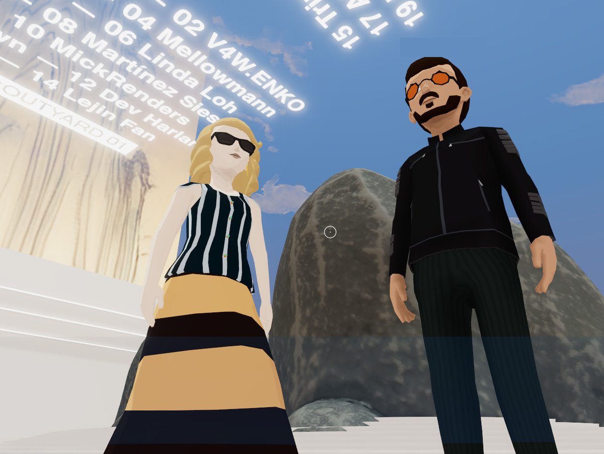 svituma's tweet photo. Chilling on @MESHfair ⬛️ so interesting installations here to explore @decentraland 🕶️

#MVAW23 #MetaverseArtWeek #MESHfair https://t.co/lrgPYpJgDL
