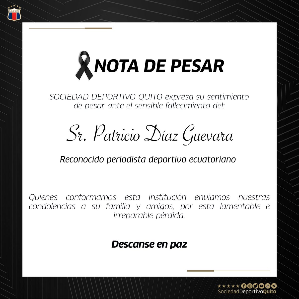 Nota de pesar 🕊️

<a href="/LaRadioRedonda/">La Radio Redonda ⚽️</a>