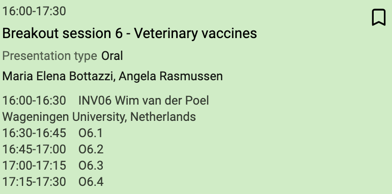 I am thrilled to co-chair 3 sessions with the amazing @mebottazzi.

First up: September 25th, Veterinary Vaccines

Come hear @WimvanderPoel1 talk about his cutting edge research in animal pathogens, zoonotic viruses, and One Health!