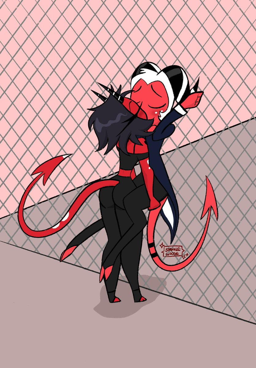 sparklegoosy's tweet image. i’ve been so busy but uh here is some M&amp;amp;M art 😘

#HelluvaBoss #Moxxie #Millie