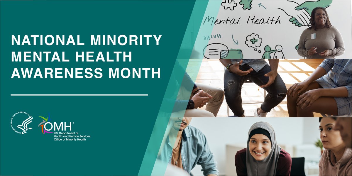 We are proud to join <a href="/MinorityHealth/">Minority Health</a> in celebrating #MinorityMentalHealth Month! This July we are committed to achieving mental health equity for racial and ethnic minority communities by advancing Better Mental Health Through Better Understanding: minorityhealth.hhs.gov/minority-menta…