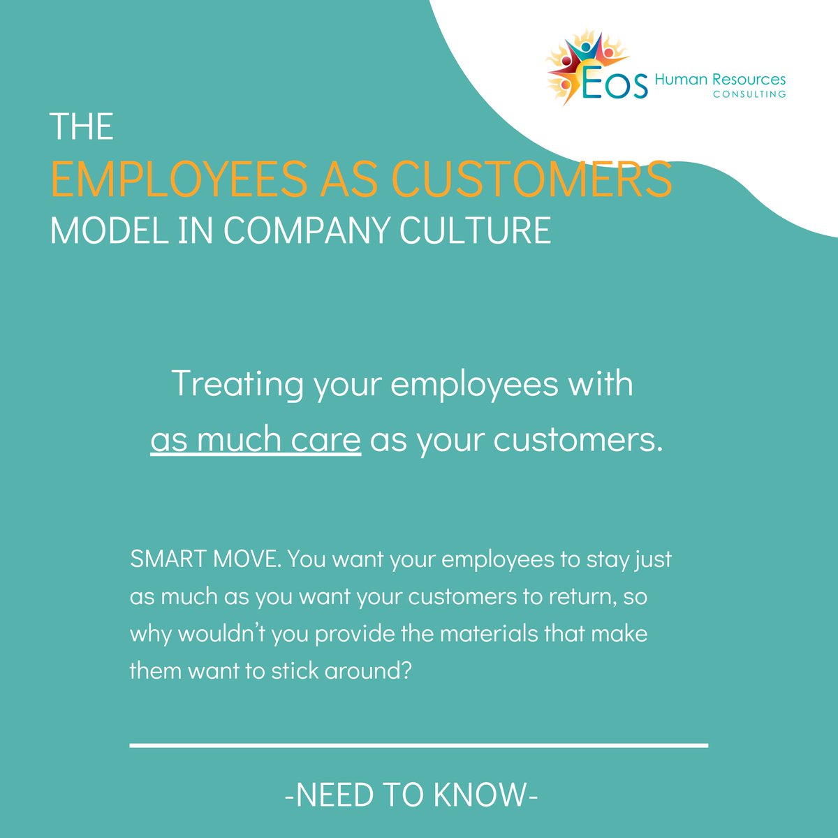 Eos_HR's tweet photo. In what ways do you cater to employees with the same level of attentiveness you provide to customers?

#hr #weareEOSHR #customerservice #companyculture #smallbusiness https://t.co/115ajJeSQP