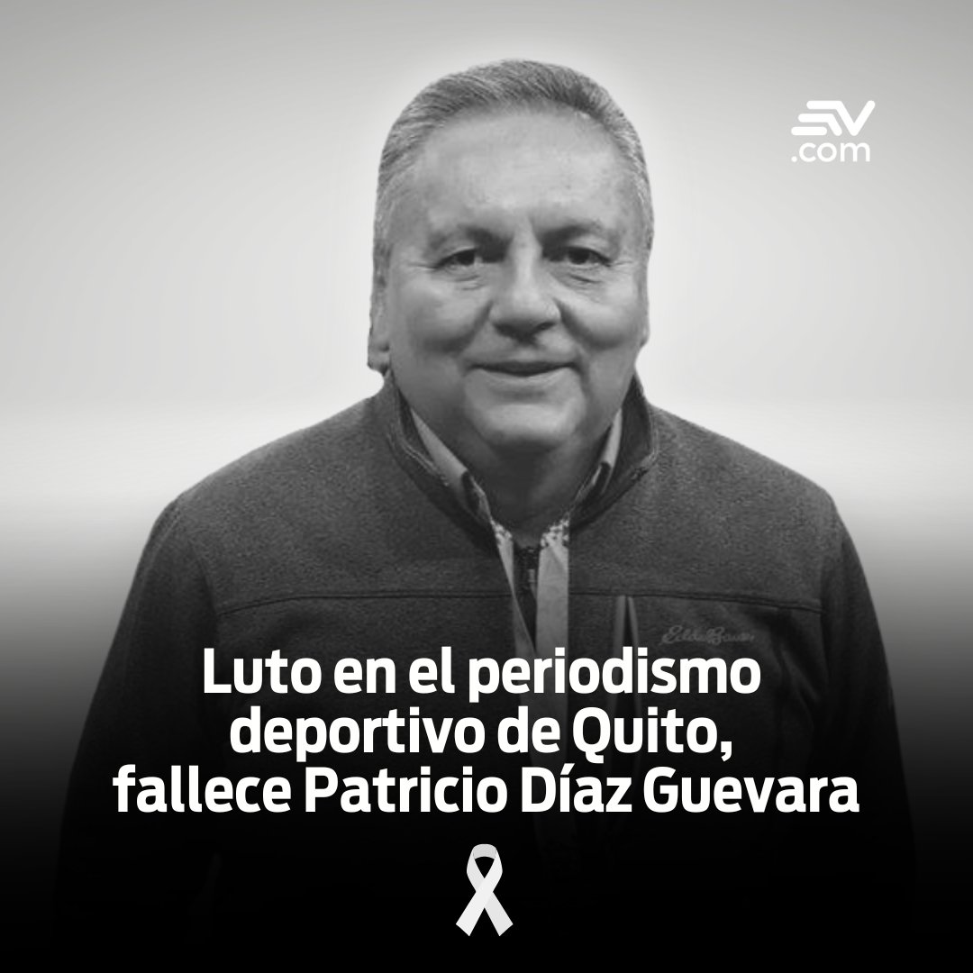 EcuavisaInforma's tweet photo. 🖤 Lamentamos informar el fallecimiento del periodista  radial deportivo, Patricio Díaz Guevara, padre de nuestro compañero Patricio Díaz.

Expresamos nuestras condolencias a su familia y amigos. 

📲 https://t.co/GKXTiCwtGt https://t.co/aG41Y6KLXw