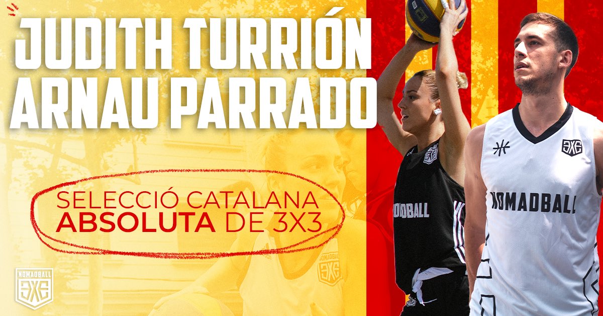 👋🏼 Els nostres jugadors <a href="/turriion/">Judith Turrión</a> i <a href="/parrado_10_5/">Arnau Parrado</a> formaran part aquest cap de setmana de la Selecció Catalana Absoluta de 3x3.

👀 Un torneig entre seleccions en un escenari màgic: Passeig de Gràcia. 

🤝🏼 Gràcies a la <a href="/FCBQ/">FCBQ</a> per fer créixer el 3x3 com mai, som-hi!

#nomadballsquad