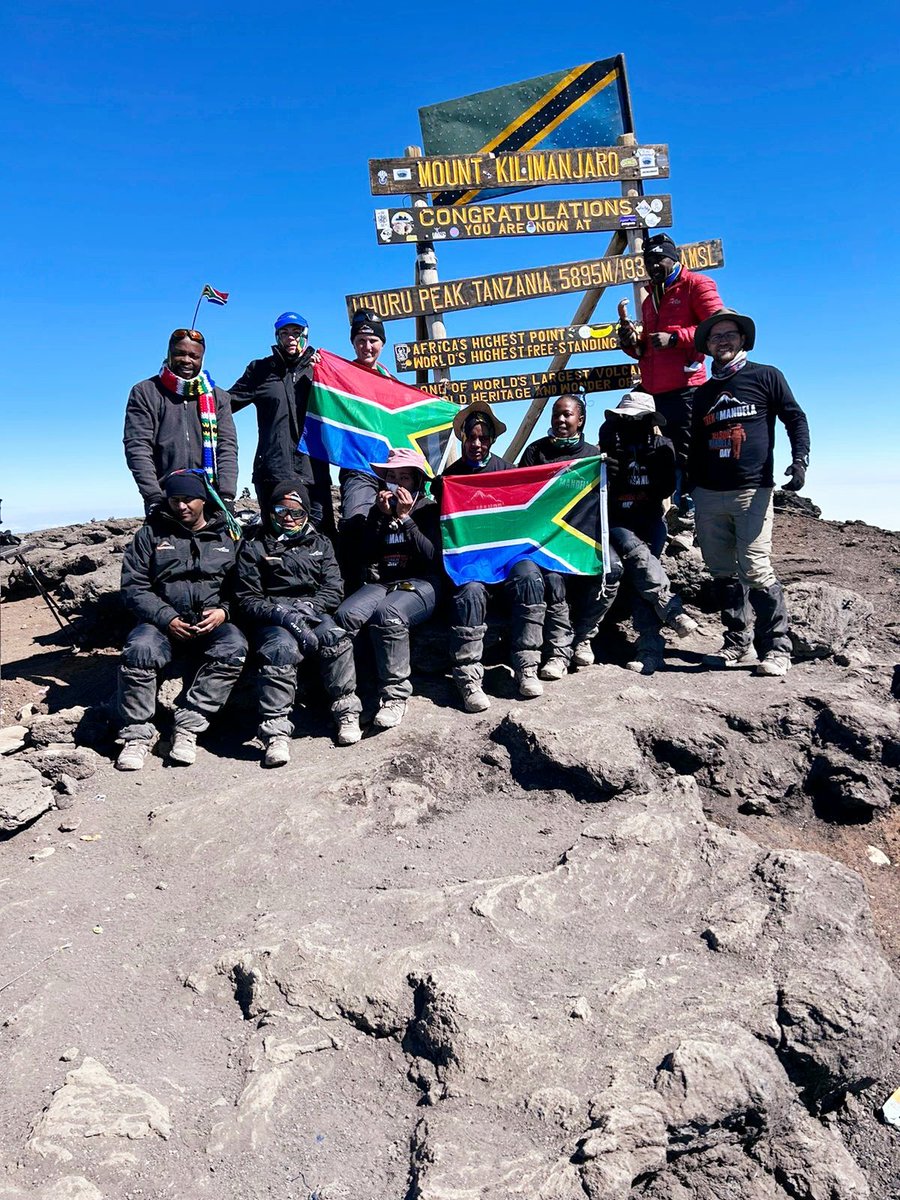 A very well done to our July 2023 climbers for successfully summiting Mount Kilimanjaro yesterday on Mandela Day. We are so proud of you all!!! #WeClimbForDignity #MandelaDay