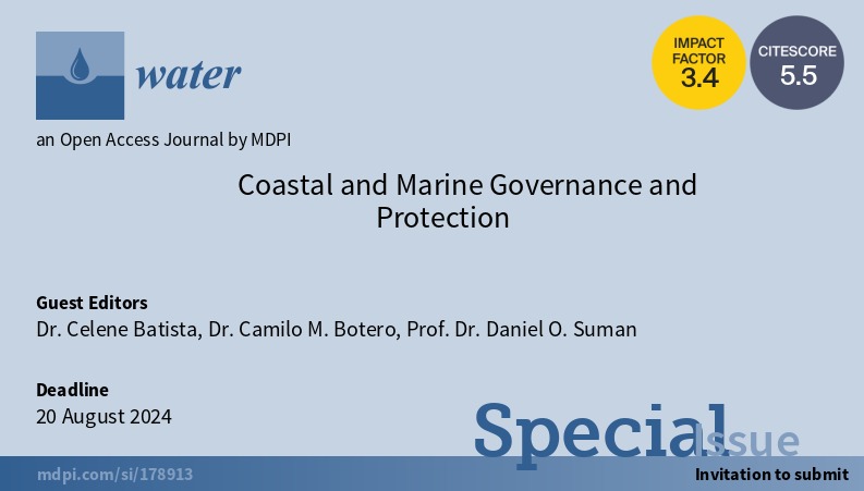 👀❗️Please, pay attention!! Our new Special Issue, "Coastal and Marine Governance and Protection," is ready. We invite you to submit relevant contributions. Thank you in advance 
mdpi.com/journal/water/… <a href="/Water_MDPI/">Water MDPI</a> <a href="/investigarCUC/">Investigación CUC</a>
@CoibaAIP <a href="/CM_Botero/">Camilo M. Botero</a> <a href="/RProplayas/">Red PROPLAYAS</a> <a href="/OwsdColombia/">OWSD Colombia 🇨🇴</a>