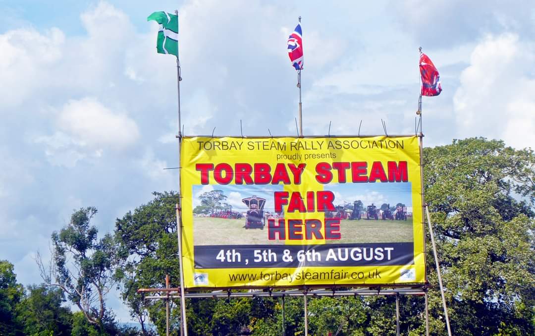 Just sixteen days to go! Banners and flags up and the time will fly until we can welcome you all to Torbay Steam Fair 2023. #torbay #steamfair