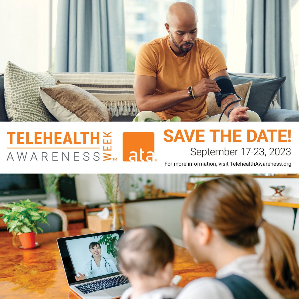 Mark your calendars! 📷 The 3rd annual Telehealth Awareness Week is happening Sep 17-23, 2023. Join us in amplifying the message: #TelehealthIsHealth. Share your story, share your expertise! telehealthawareness.org