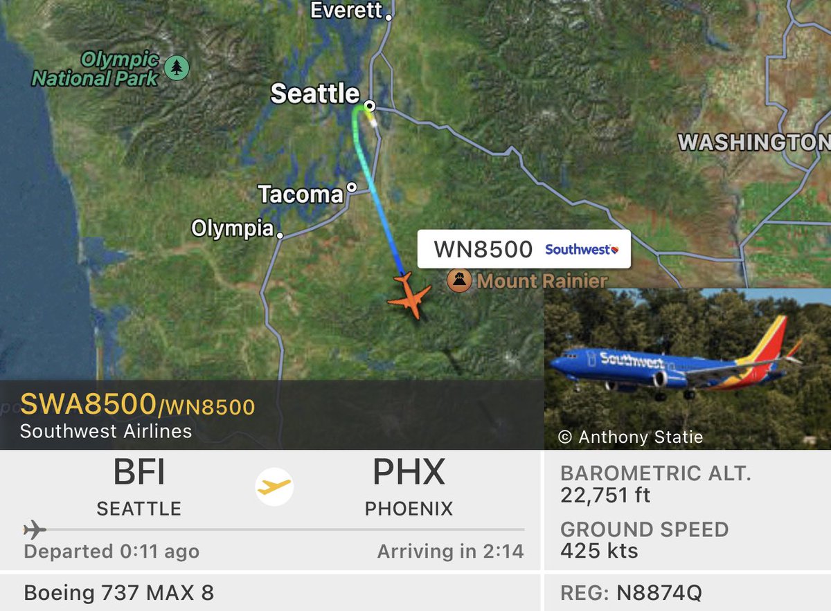RT @NikPhillips666: On delivery to Southwest Airlines is Boeing 737 MAX 8, N8874Q, from Boeing Field https://t.co/iuNAyoQ56V