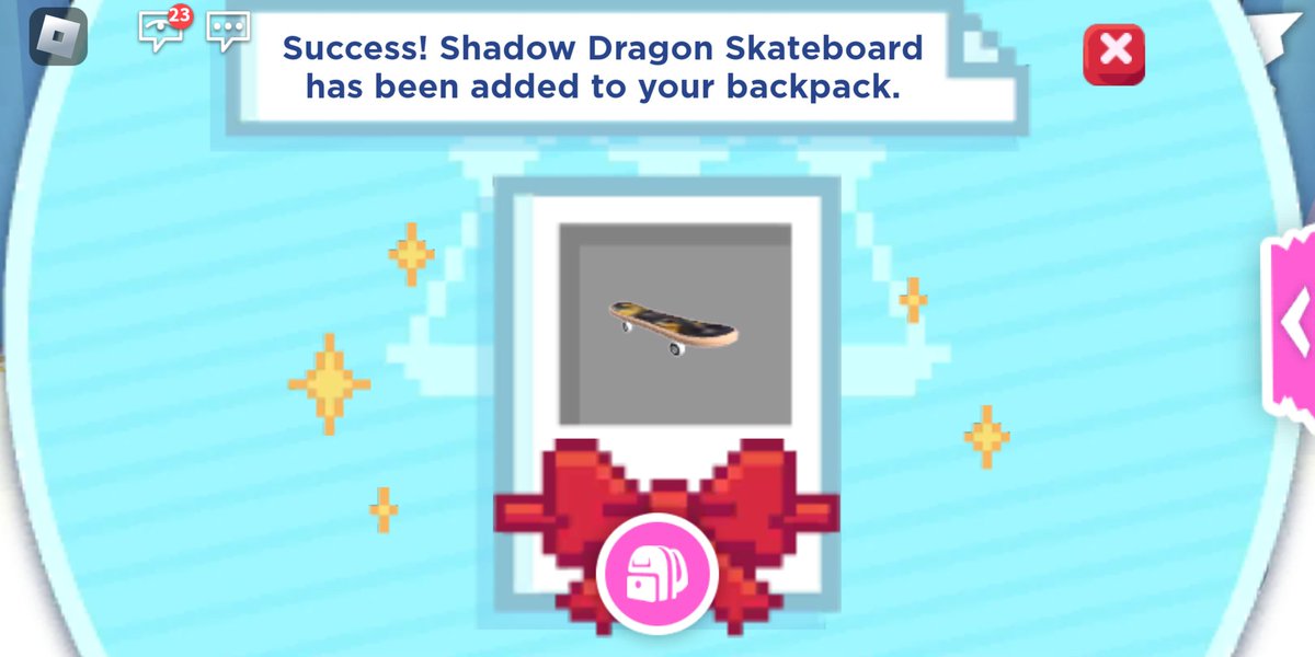 lSuperPenguin's tweet photo. Use code AMCOMIC2023 to redeem your own shadow dragon skateboard in adopt me for a limited time https://t.co/8gHmHUwP7m