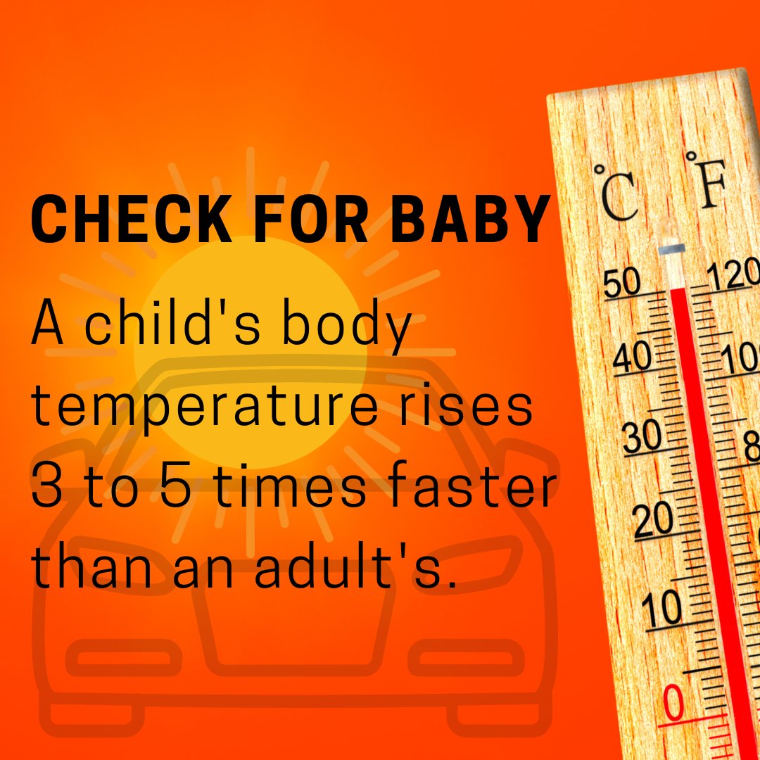 NHTSAgov's tweet photo. It's gonna be hot! hot! hot! in many parts of the country today.
Keep kids safe:
❌ Never leave a child in a car alone.
👁️ Always check the back seat.
🔒 Lock unattended vehicle doors and keep keys out of reach.
#HeatstrokeKills #CheckForBaby #ParkLookLock https://t.co/d9Qyf6OoyH