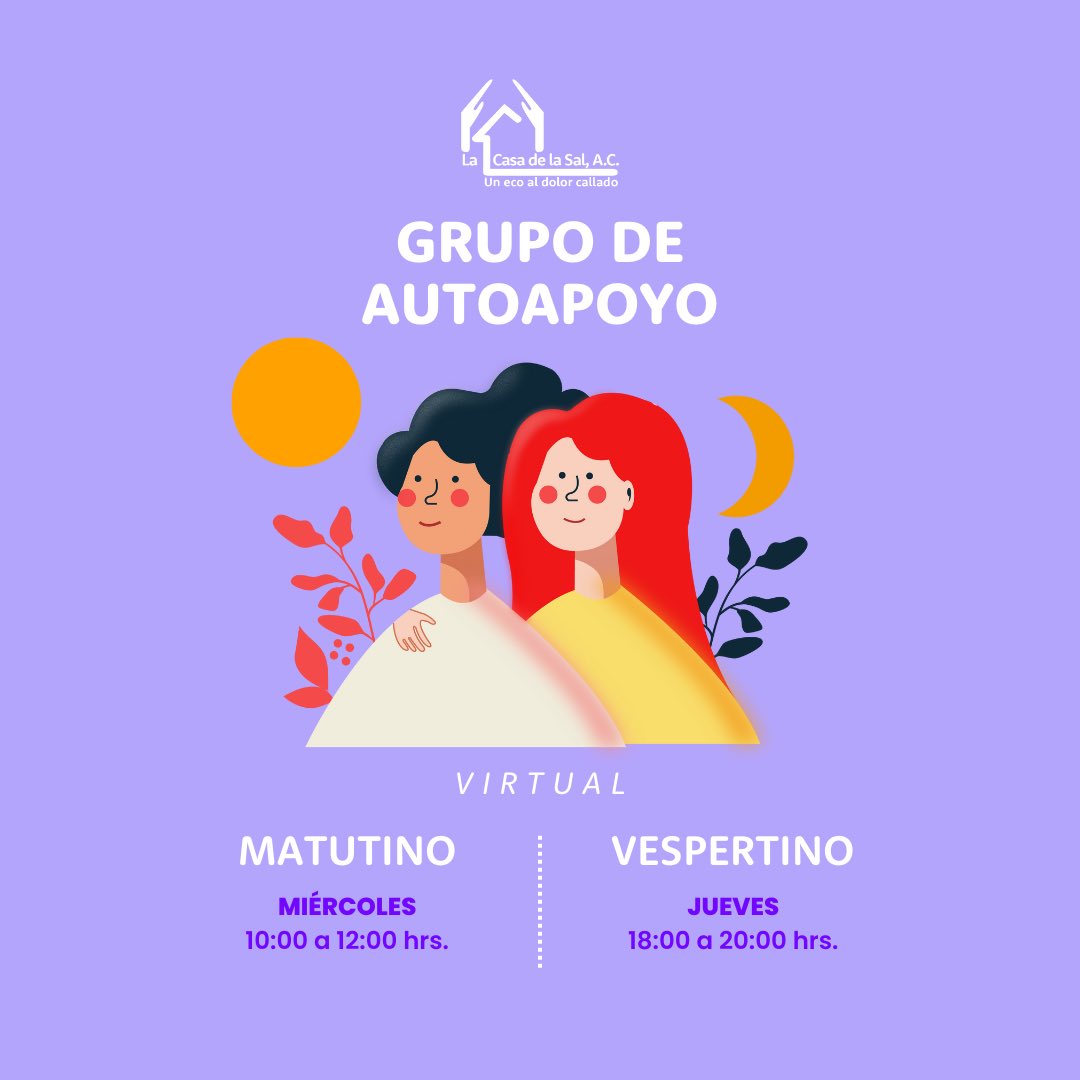 LaCasadelasalAC's tweet image. ¡No te quedes fuera de nuestros grupos de #autoapoyo #virtuales  y contáctanos para formar parte de ellos!💻❤️ Aquí encontrarás un espacio seguro y libre para expresar tus #emociones y #pensamientos en un ambiente respetuoso y cálido ¡Súmate a nuestra familia!🥰✨