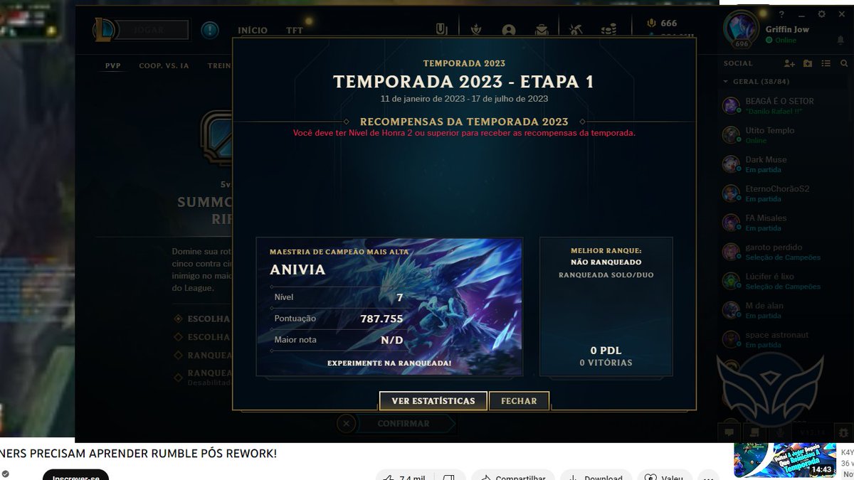 DaherDaniel1's tweet photo. Me decepcionei com a RIOT GAMES, acho q nunca fiquei tão triste com o jogo quanto agora, não vou ganhar vitoriosa da minha MAIN pq minha honra caiu pro 1 .... https://t.co/3V9qtbWU81