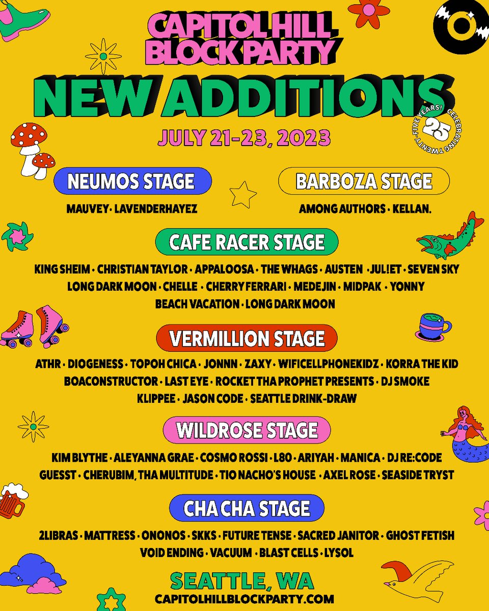 We are excited to partner with @CHBlockParty once again to bring BC talent to the heart of Seattle's Capitol Hill neighbourhood! The fest takes place from July 21-23 featuring @kimmortalart, @weareliinks, @lovemauvey & @thedellakit. ⚡ Get your tickets ➡️ capitolhillblockparty.com