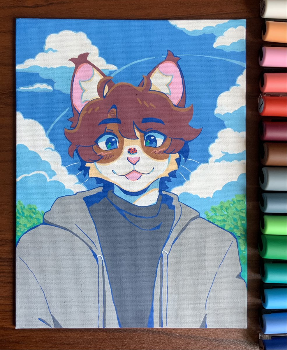 artfight attacks for some friends! Posca markers on 24x30 cm cotton canvas panels