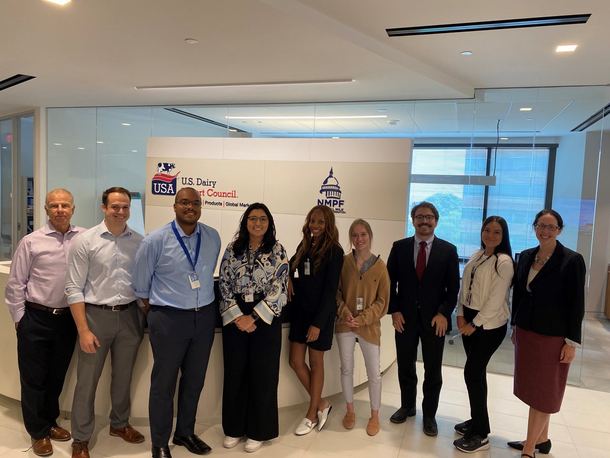 USDAForeignAg's tweet photo. The #FAS Summer interns visited the @USDEC HQ in Arlington, VA. They heard from #USDEC leaders about issues such as trade promotion authority, Geographic Indicators, their work preparing for the 2023 #FarmBill, and how the industry collaborates with FAS to promote #exports! https://t.co/HMCzBIt9zm