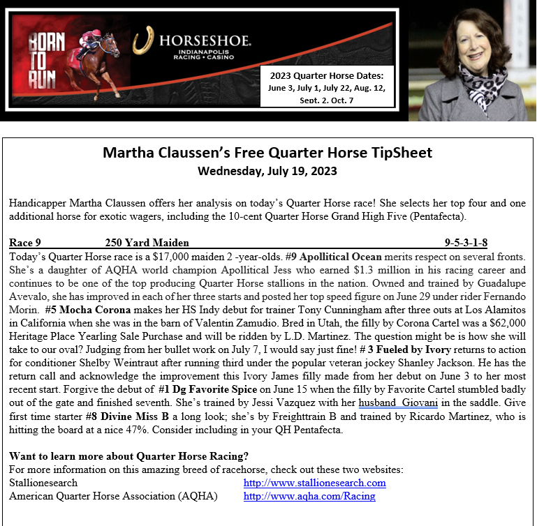 Horseshoe Indianapolis Race Course on Twitter "Today's tipsheets from