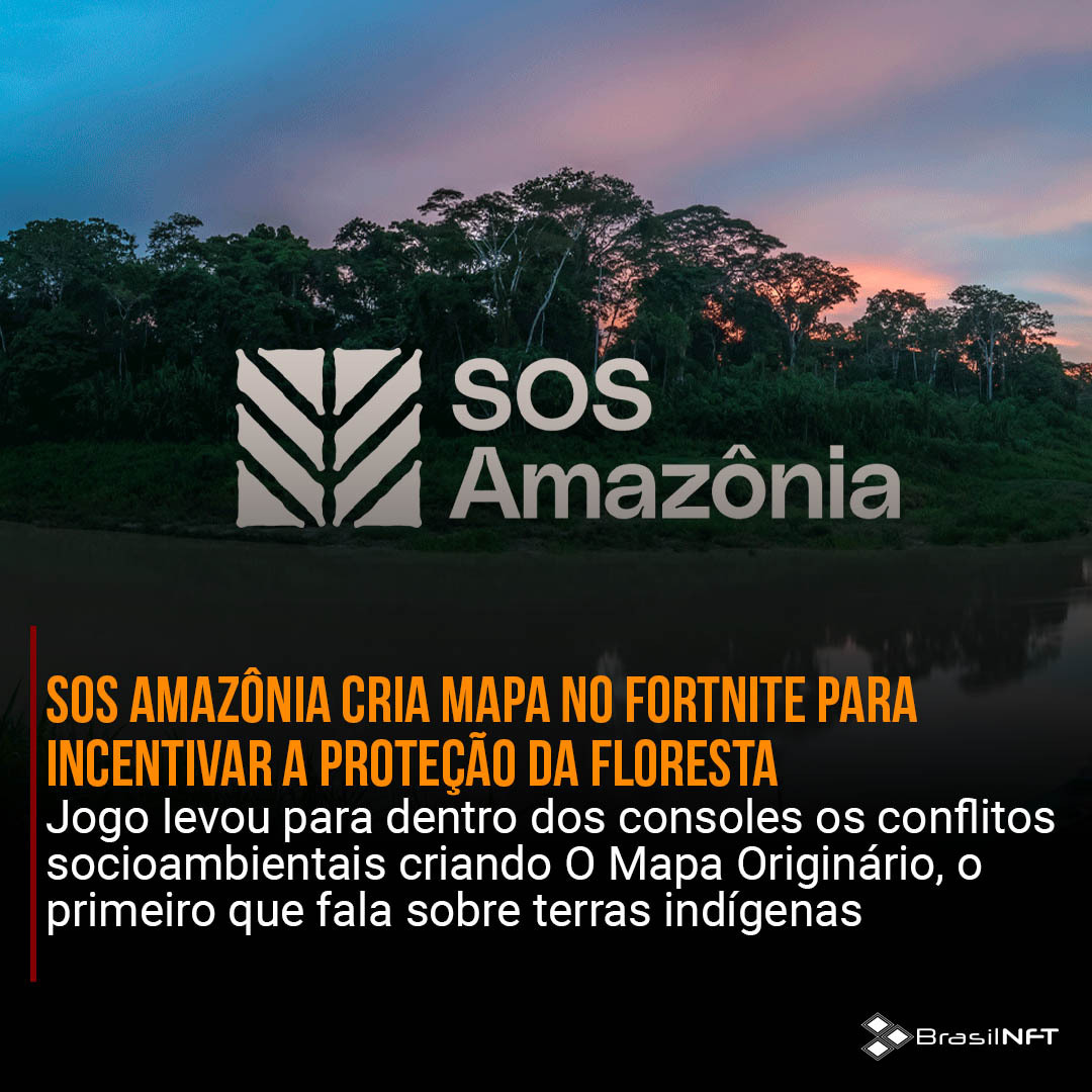 SOS Amazônia cria mapa no Fortnite para incentivar a proteção da floresta. Leia a matéria completa em nosso site. brasilnft.art.br #brasilnft #blockchain #nft #metaverso #web3.0