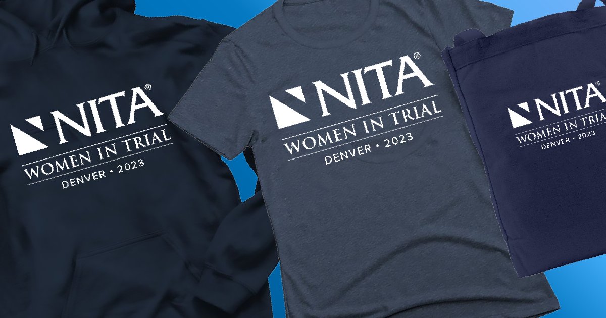 We are excited to announce new designs at the NITA Merch Market, our online swag shop. Please check out our new NITA Women in Trial designs! Link in bio. ow.ly/Un0M50Pgg9s