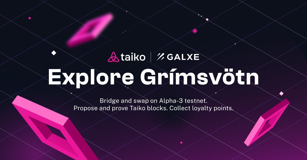 Did you like Get Started with Taiko, our first community education campaign on @Galxe? If you did, we've got great news for you: We've just launched Explore Grímsvötn, our second Galxe campaign! Let's take a closer look at the campaign and see how you can participate. 🧵 1/