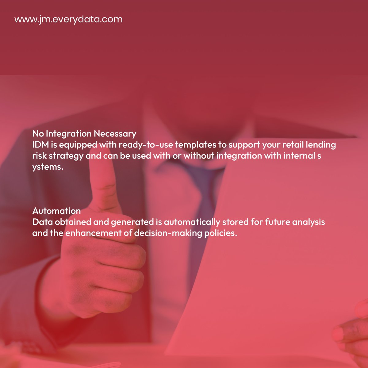 EveryDataJM's tweet image. Instant Decision Module (IDM) is a platform for automated evaluation of Credit Data in combination with your organization&apos;s customised Input Data.
