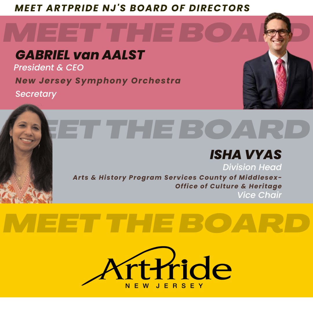 artpridenj's tweet photo. 🎉ArtPride NJ is proud to introduce our incredible new Board Chairs! 🎊 Their passion, expertise, and vision will take us to new heights! 🚀 Let's give them a warm, emoji-filled welcome! 🎉
#NewLeadership #NewBeginnings #BoardChairs #JerseyArts https://t.co/MQQ9r3Kvuc