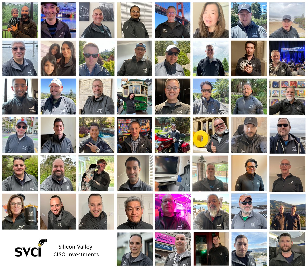 SVCIangels's tweet photo. Swag game strong! SVCI's 50+ CISOs are looking sharp in their exclusive SVCI gear! 🚀😎 https://t.co/ahn4wAtiVO