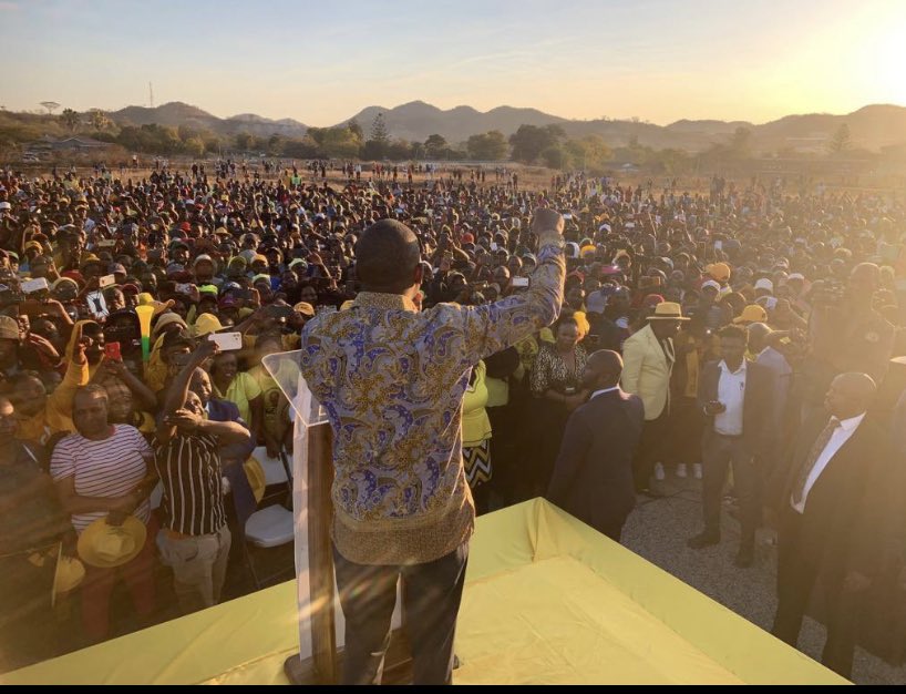gama_stanley's tweet photo. Today @nelsonchamisa addressed 2 massive rallies in rural Shurugwi at Chachacha Growth Point and in Zvishavane. Rural people now want change. However, each one of us must educate our rural relatives that their vote is their secret. https://t.co/bDXyS0aaVA