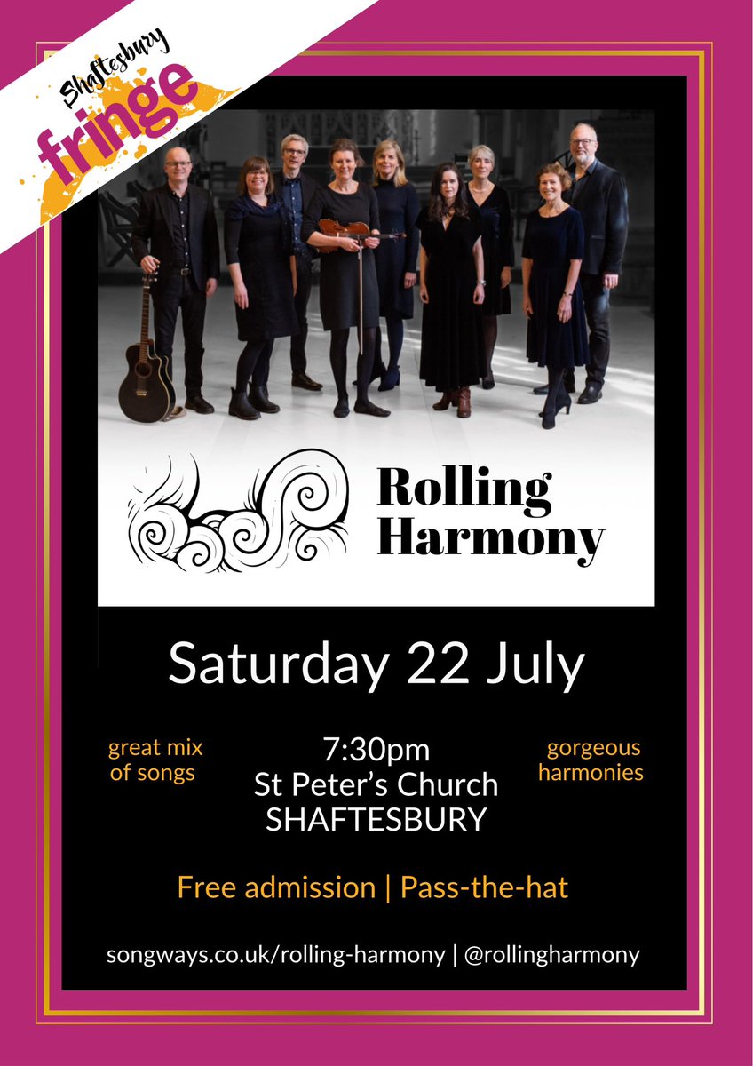 janesongways's tweet photo. Rolling Harmony @shaftesfringe Saturday 22 July 7:30pm - see you there! https://t.co/EBSiSu0PRo