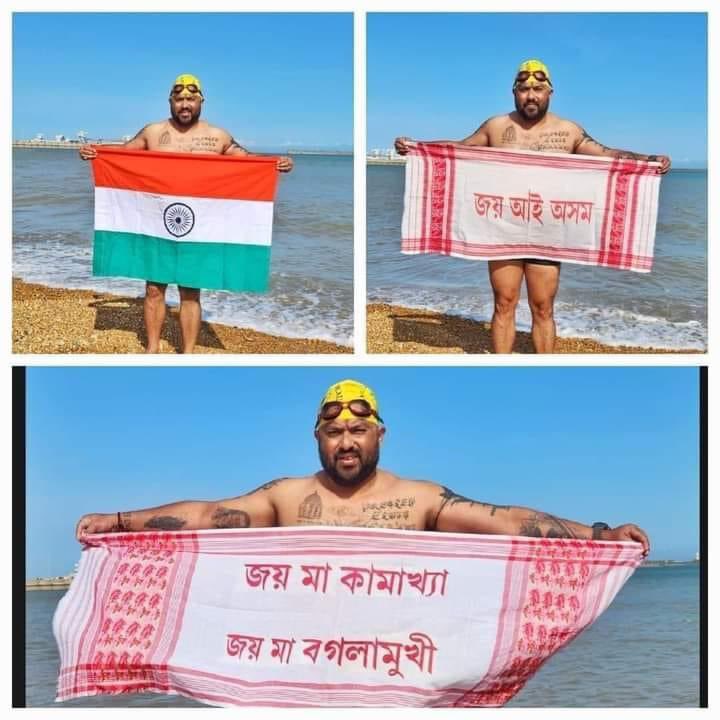 Bhabesh_KalitaR's tweet photo. A moment of pride for the people of Assam.

Elvis Ali Hazarika, is the first (Assamese)  swimmer in the North East to achieve the feat to cross the English Channel (TWO WAYS) 78 km from England to France  in 31 hours. Wishing him all the best for future. https://t.co/QyjN7WYPYr