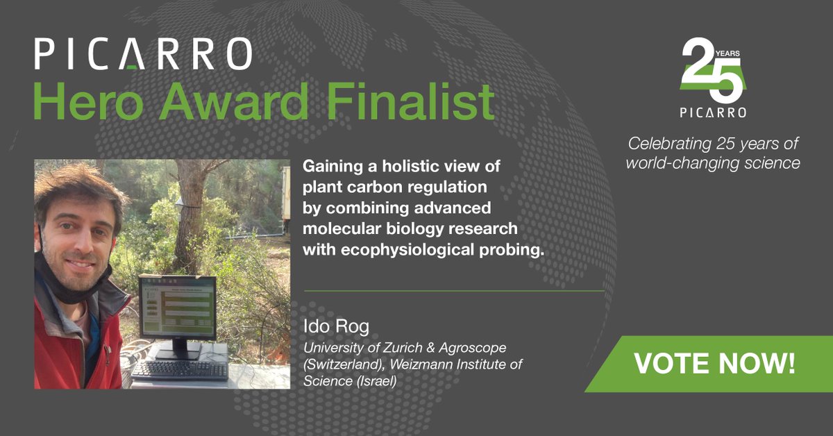 Meet Ido Rog of <a href="/UZH_en/">University of Zurich</a>, @Agroscope, and <a href="/WeizmannScience/">Weizmann Institute</a>, our next  #PicarroHeroAward nominee! Dr. Rog has used Picarro analyzers to great  effect in gaining a holistic view of plant carbon regulation.