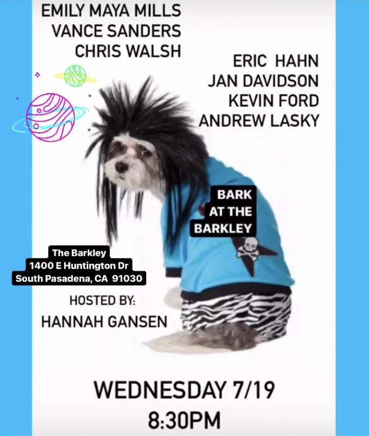 Tonight! Come out for some super snazzy stand up comedy! <a href="/vancesanders/">vance sanders</a> <a href="/emilymayamills/">Emily Maya Mills</a> <a href="/Hahneric/">Eric Hahn</a> <a href="/KevinFord_/">Kevin Ford</a> <a href="/msjandavidson/">Jan Davidson</a>