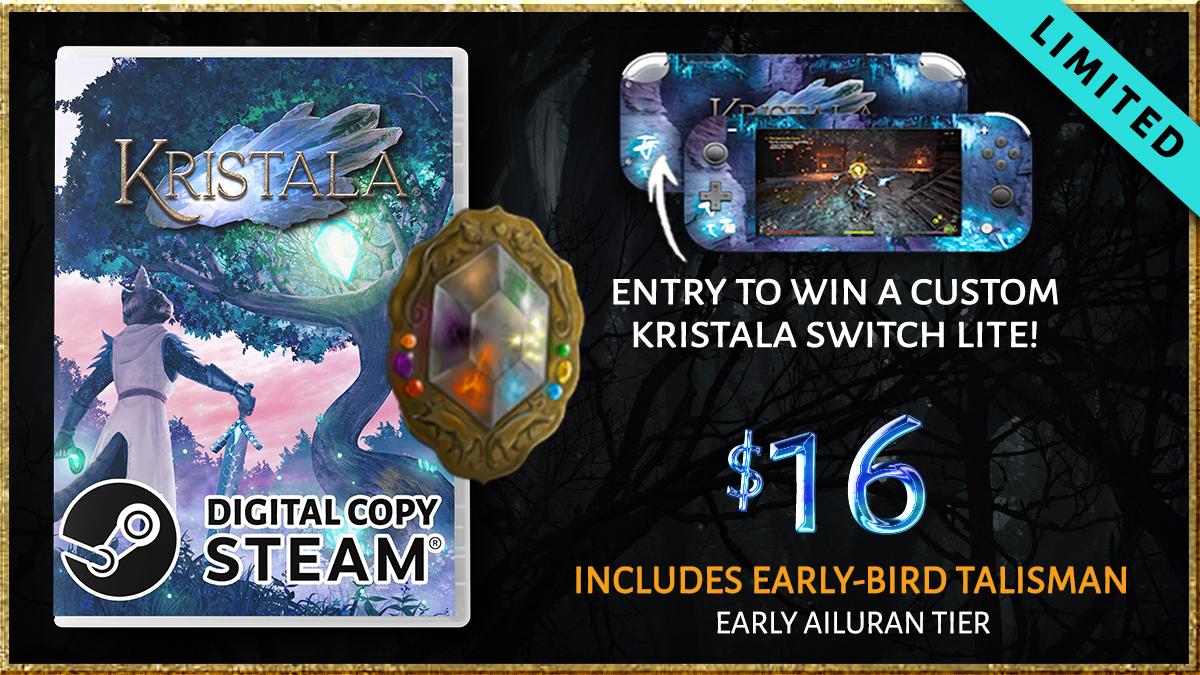 ACS_Games's tweet photo. WOW! We sold out of our Early Ailuran tier before the first 48 hrs! 🎉

To celebrate, we're opening it up so 50 more amazing people can get Kristala at its lowest price!

Please share! Let's see if we can beat the clock!

https://t.co/Rnv6Bqm4YY

#indiegames #actionrpg #soulslike https://t.co/DNJLxtsGBz