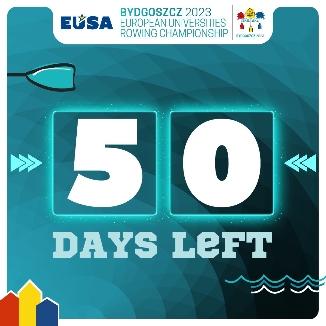 EUSA Rowing (@eusarowing) on Twitter photo The countdown is ON ‼️
5️⃣0️⃣ Days to go!
See you soon in Bydgoszcz 🇵🇱
#EUSA #EUSARowing #rowing #EUCRowing #Bydgoszcz #azstakjest #UKWBydgoszcz #azs The countdown is ON ‼️
5️⃣0️⃣ Days to go!
See you soon in Bydgoszcz 🇵🇱
#EUSA #EUSARowing #rowing #EUCRowing #Bydgoszcz #azstakjest #UKWBydgoszcz #azs