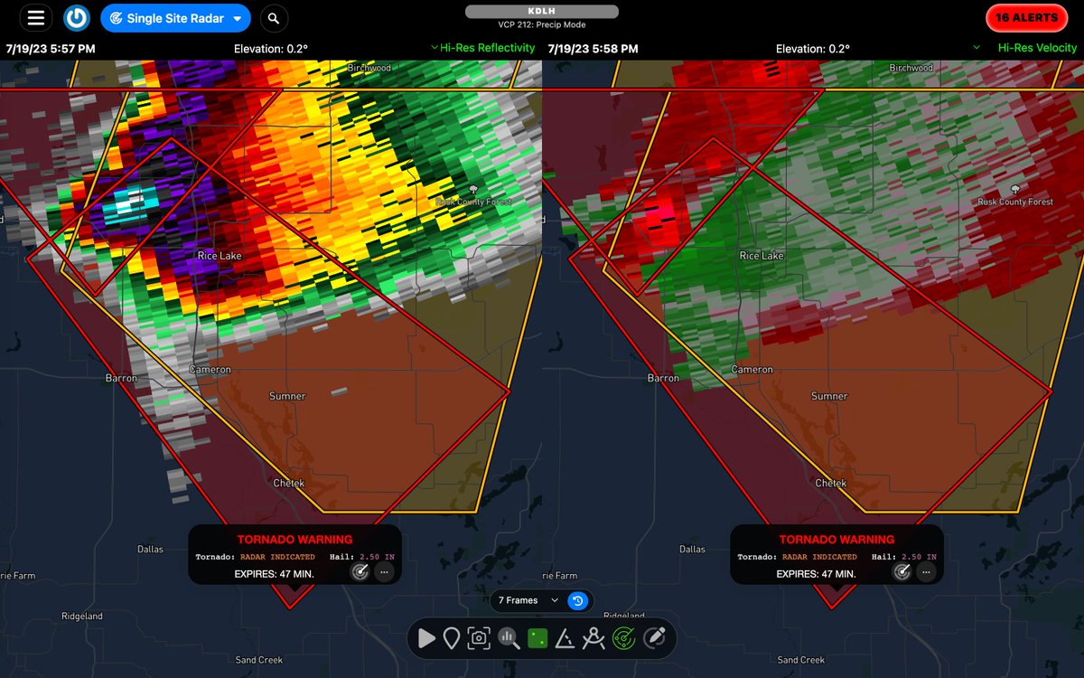 RadarOmega on Twitter "🌪️‼️Tornado Warning including Rice Lake WI Barron WI Chetek WI
