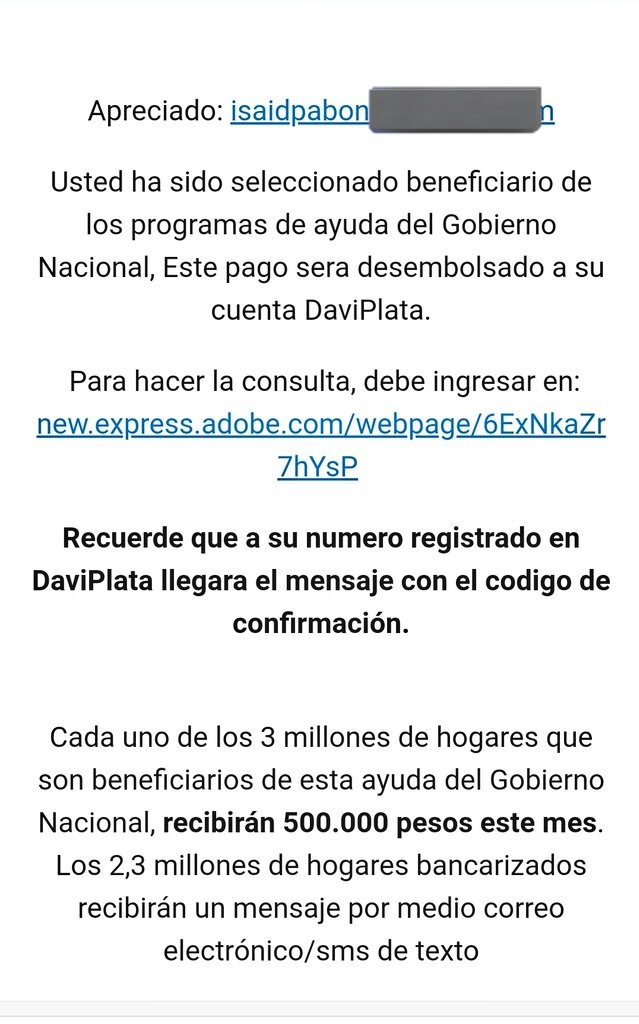 ISAIDPABON's tweet photo. Muchas gracias gerdi_51@hotmail.com por hacerme participe de este fabuloso premio #ingresosolidario pero no es posible aceptarlo. https://t.co/9TqYT3MPfL