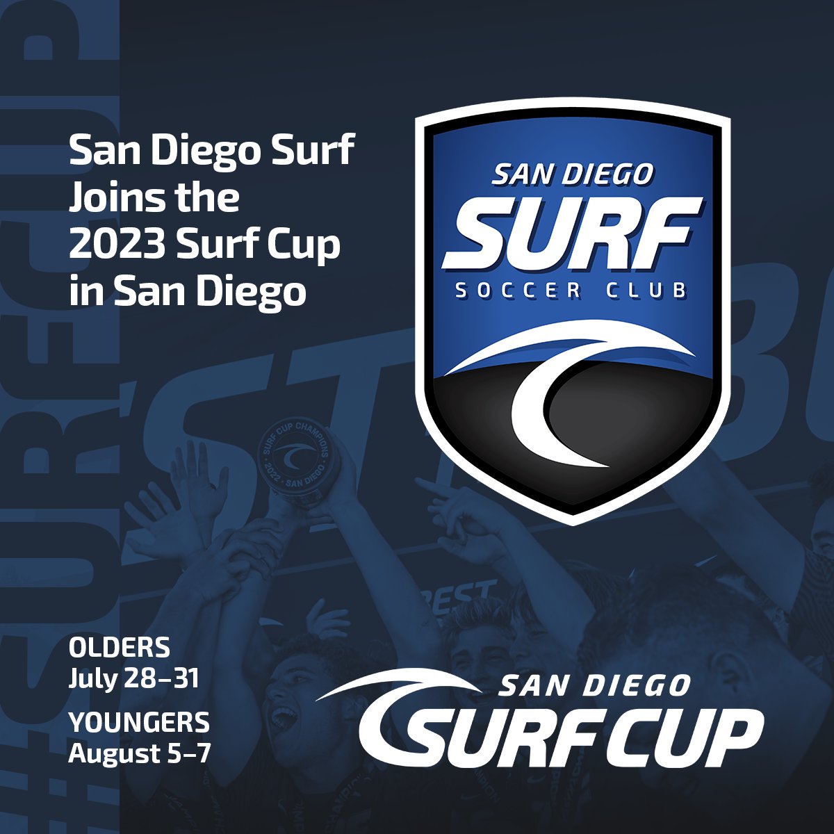 #SurfCup is thrilled to welcome @surfsoccerclub to our 2023 Surf Cup in San Diego, CA! With applications through the roof, we're gearing up to host the nation's top clubs and huge matchups! We cannot wait to hand out the 🏆 to the #BestOfTheBest!