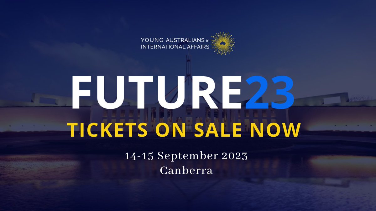 YoungAustIntAff's tweet photo. Attention all young leaders π£ Are you ready to navigate Australiaβs challenges in the 21st century? Join us at ANU in Canberra on 14-15th September for the #Future23 National Conference!
TICKETS ARE ON SALE NOW
π π π
https://t.co/vOe0CVBZ4J https://t.co/F7ZrH6yxlZ